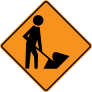 Construction Workers Digging Sticker