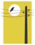 Contemporary Art Poster With Crow On Wire Yellow Sticker