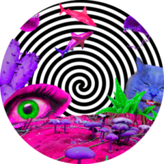 Contemporary Art Psychedelic Mushroom Illustration Sticker