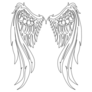 Continuous Drawing Angel Wings Sticker