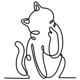 Continuous Drawing Cat Middle Finger Sticker