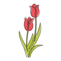 Continuous Fresh Tulip Netherlands Sticker