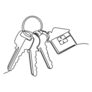 Continuous House Real Estate Key Sticker