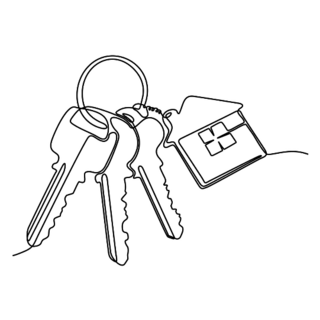 Continuous House Real Estate Key Sticker