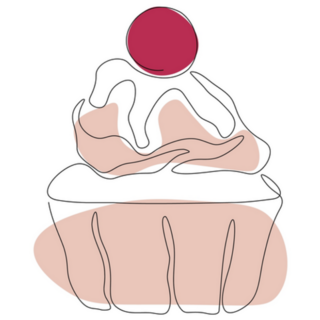 Continuous Line Abstract Cupcake Sticker