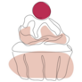 Continuous Line Abstract Cupcake Sticker