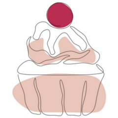 Continuous Line Abstract Cupcake Sticker