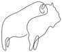 Continuous Line Art Buffalo Sticker