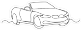 Continuous Line Art Convertible Car Sticker