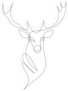 Continuous Line Art Deer Head Sticker