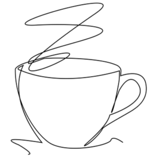 Continuous Line Art Tea Cup Sticker
