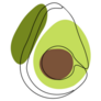 Continuous Line Drawing Avocado Sticker