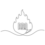 Continuous Line Drawing Bbq Fire Icon Sticker