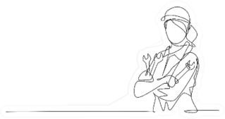 Continuous Line Drawing Female Mechanic Sticker
