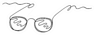 Continuous Line Drawing Glasses Optometrist Sticker