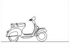 Continuous Line Drawing Motorcycle Sticker