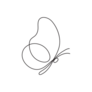 Continuous Line Drawing of a Butterfly Transfer Sticker