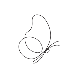 Continuous Line Drawing of a Butterfly Transfer Sticker