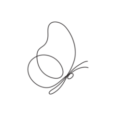Continuous Line Drawing of a Butterfly Transfer Sticker
