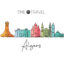 Continuous Line Drawing Of Algiers City Algeria Sticker