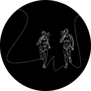 Continuous Line Drawing Of Athletes Running, Marathon Sticker