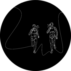 Continuous Line Drawing Of Athletes Running, Marathon Sticker