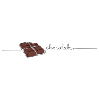 Continuous Line Drawing Of Chocolate Pieces Sticker