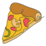 Continuous Line Drawing Of Fresh Delicious Italian Pizzeria Sticker