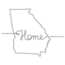Continuous Line Drawing Of Georgia Home Sticker