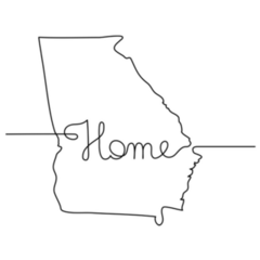 Continuous Line Drawing Of Georgia Home Sticker