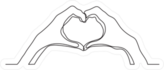 Continuous Line Drawing Of Hands Showing Love Sign Sticker