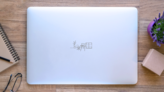 Continuous Line Drawing Of Office Room At Home Sticker on a Laptop (New) example