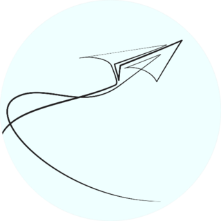 Continuous Line Drawing Of Paper Airplane Illustration Sticker