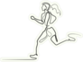 Continuous Line Drawing Of Running Woman Sticker