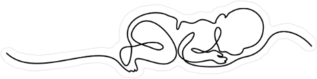 Continuous Line Drawing Sleeping Baby Sticker