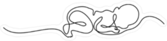 Continuous Line Drawing Sleeping Baby Sticker