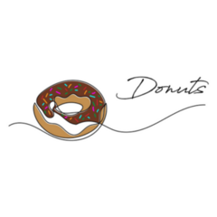 Continuous Line Fancy Donut Illustration Sticker