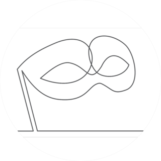 Continuous Line Of Carnival Mask Theatre Sticker