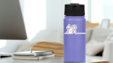 Continuous Line Of Three Runners Stickers on a Water Bottle (New) example