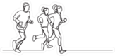 Continuous Line Of Three Runners Stickers