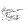 Continuous Line Wakeboard Sticker