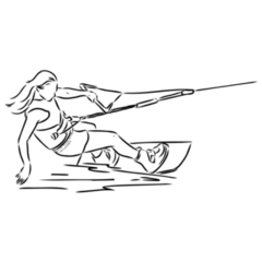 Continuous Line Wakeboard Sticker