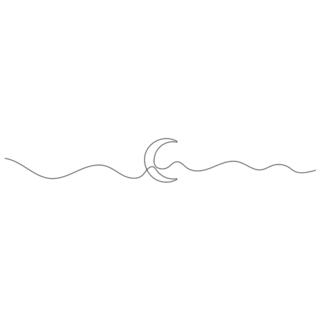 Continuous Linear Drawing Of Moon Icon Sticker