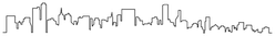 Continuous One Line City Metropolis Architecture Skyline Sticker