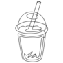 Continuous One Line Drawing Bubble Boba Tea Sticker