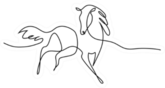 Continuous One Line Drawing Horse Logo Sticker