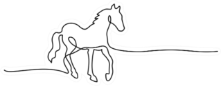 Continuous One Line Drawing Horse Sticker