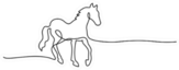 Continuous One Line Drawing Horse Sticker