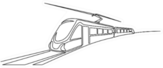 Continuous One Line Drawing Modern High Speed Commuter Train Sticker