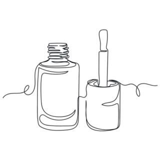 Continuous One Line Drawing Nail Polish Bottle Sticker